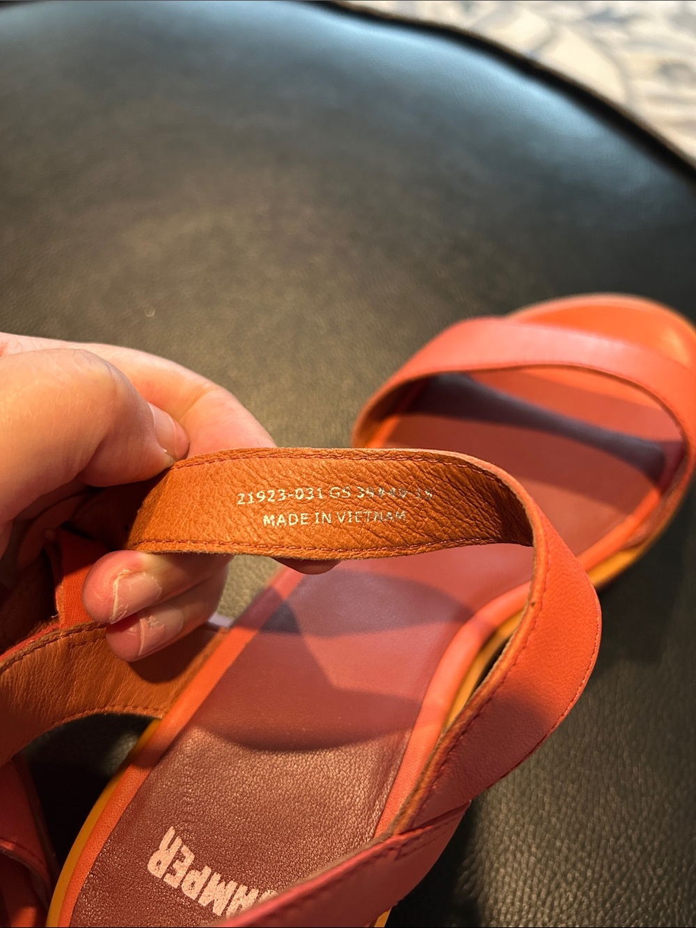 Camper Coral Leather Slingback Wedge Heels Sandals - Picture 7 of 7